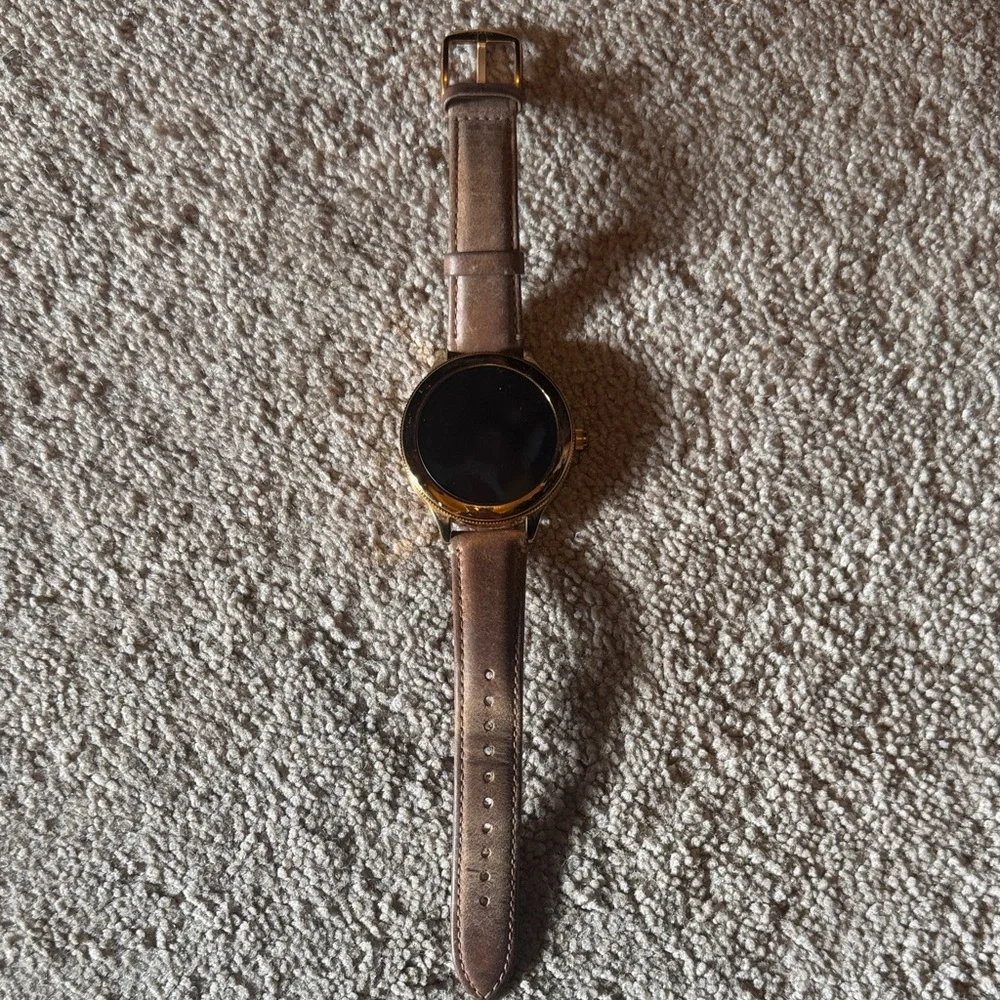 Fossil Gold Q Venture Smartwatch with Tan Leather Strap